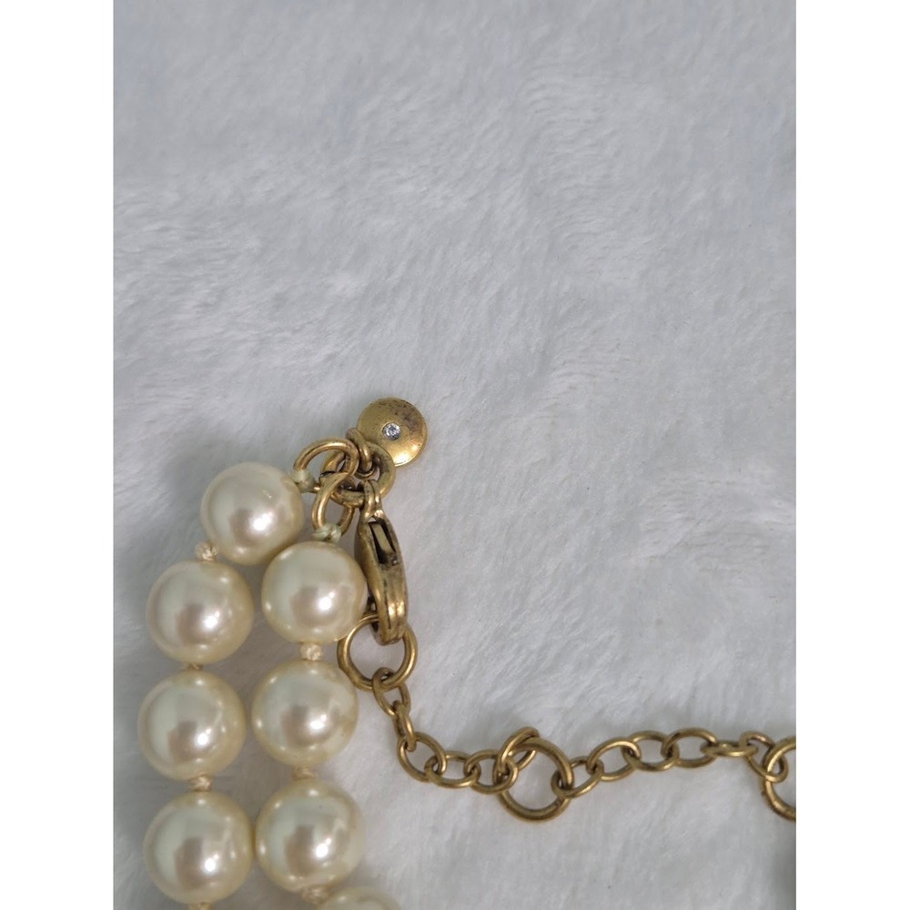 Necklace J. Crew Cream Gem Pearl Double Strand Statement Jewelry - Picture 4 of 16
